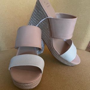 A New Day White & Tan Wedges